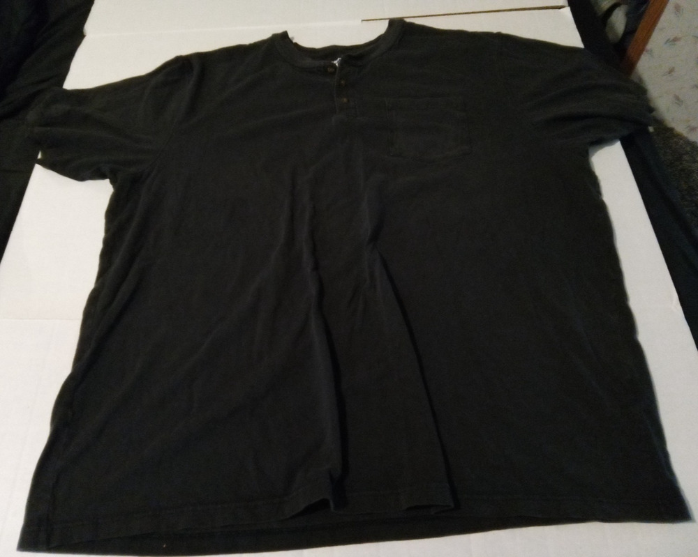 Carhartt Mens Size 2Xl Loose Fit Black Three Button Pocket Short Sleeve T-Shirt